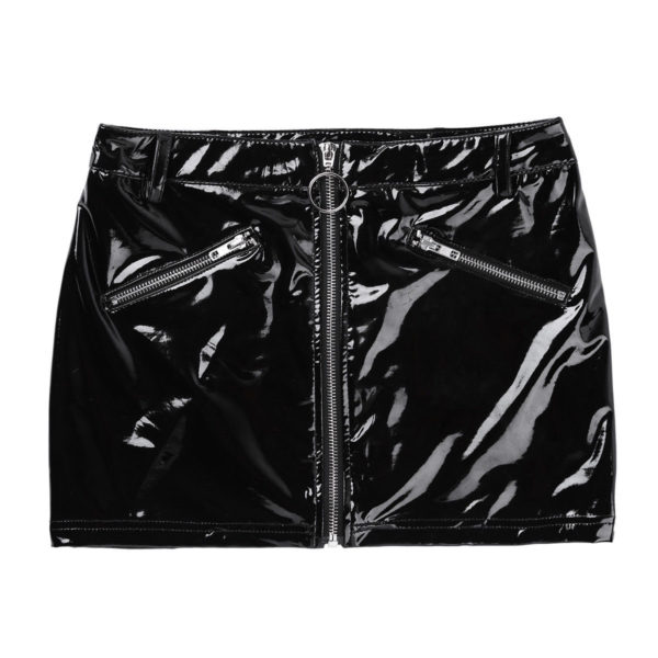 Sexy Women’s Wetlook PVC Leather Zipper Bodycon Mini Pencil Skirt Stretchy Dress 7