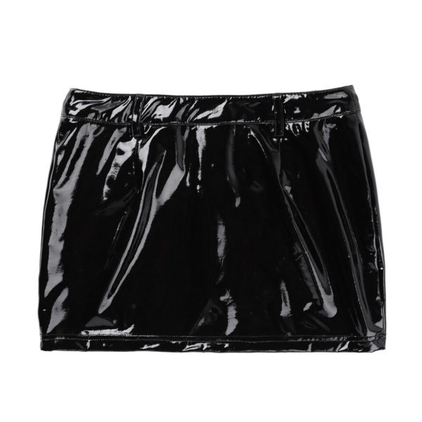 Sexy Women’s Wetlook PVC Leather Zipper Bodycon Mini Pencil Skirt Stretchy Dress 9