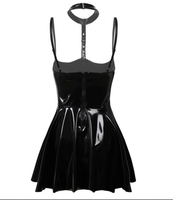 Black PVC Flared Dress – Shiny Fashionista